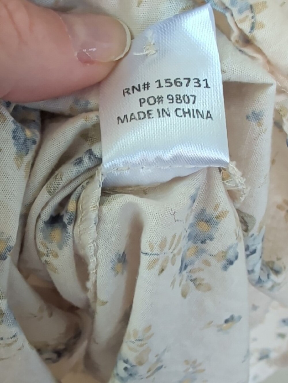 Smocked Neck Cream Maxi Dress with Blue Floral Print - Picture 4 of 5